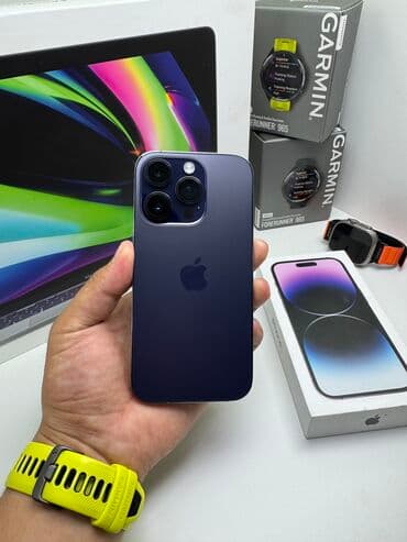 IPhone 14 Pro, Б/у, 256 ГБ, Зарядное устройство, Защитное стекло, Чехол, В рассрочку, 90 %