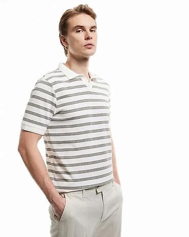 Футболки: Мужское трикотажное поло Koton Casual - Фасон: Regular Fit, короткий — 1