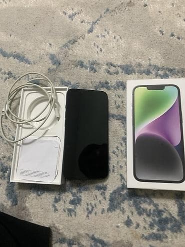 iphone 9: IPhone 14, Б/у, 128 ГБ, Черный, Коробка, 83 % — 2