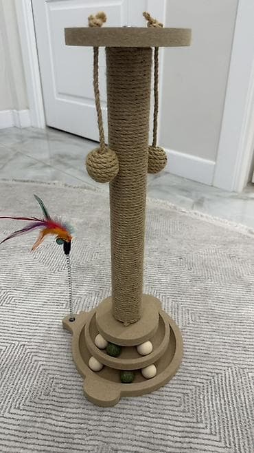 Продажа кошек: Игровая когтеточка для кошек 3-в-1 - Вертикальная стойка, туго — 3