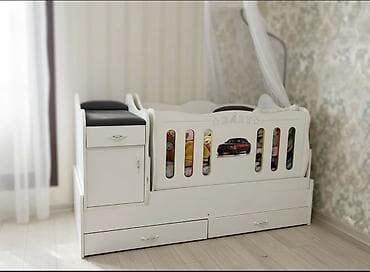 пеленальный: Детская кровать трансформер, Другой тип, цвет - Белый — 1