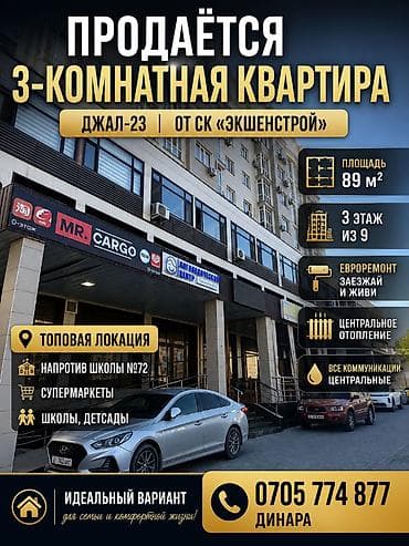 Продажа квартир: 3 комнаты, 89 м², Элитка, 3 этаж, Евроремонт — 1
