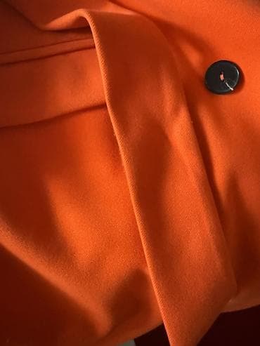 Платья: Женское пальто MN, ярко-оранжевое - Двубортный крой с четырьмя — 1