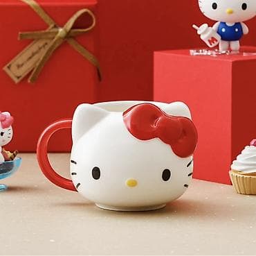 bubble tea: Кружка Hello Kitty с объёмным бантом - Материал: керамика (гладкая — 1