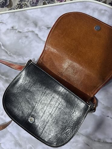 латок для золото: Сумка через плечо DPell (De Pell) из натуральной кожи, Made in Italy — 6