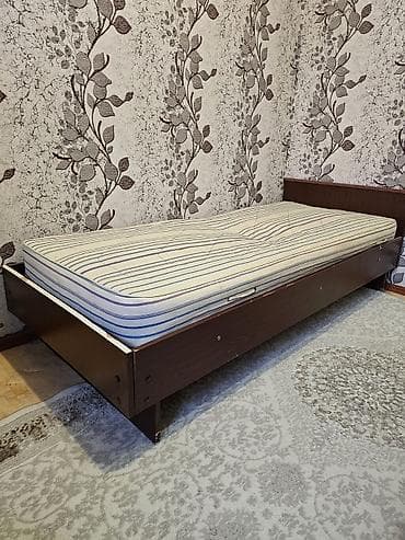 бескаркасный мебель: Спальный гарнитур, Б/у, Шкаф, ДСП, Самовывоз, цвет - Коричневый — 4