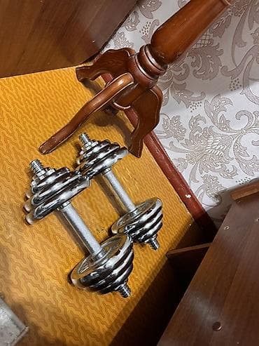 тренировок: Продам разборные хромированные гантели 2×10 кг. Качественный — 2