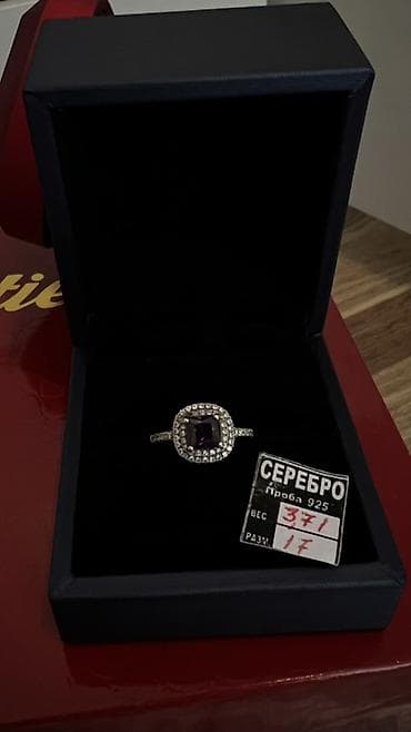 темирден: Шакек, Сүйүү шакеги, Үлгүсү 925, Аялдарга, Аметист, Жаңы — 1