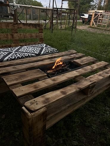 Барбекю: Комплект садовой мебели, Диван, Дерево — 3