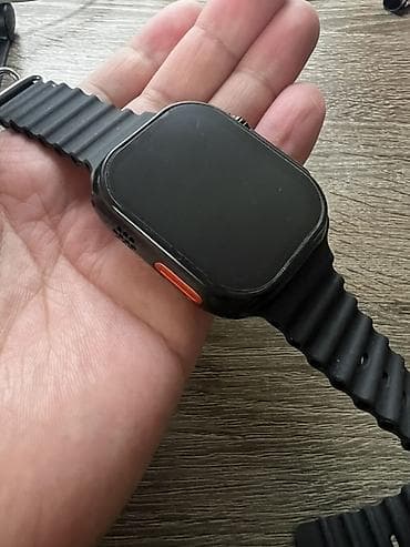 8 pro: Смарт-часы с прямоугольным сенсорным экраном и рифлёным силиконовым — 1