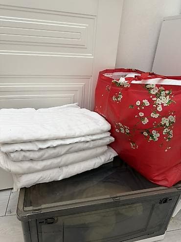 постельное белье бишкек недорого: Комплект белых текстильных полотен/простыней из плотного хлопка. Фирма — 3