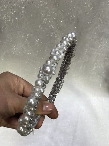 свадебная диадема: Свадебный аксессуар, Свадебная диадема, тиара, Новый, цвет - Серебристый — 6