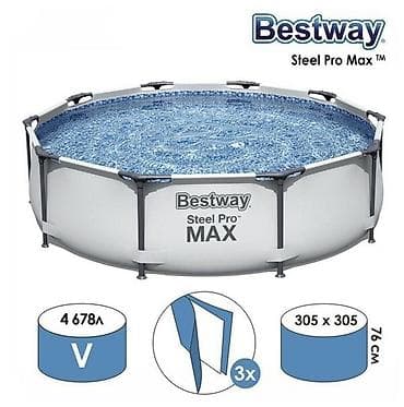 Bestway Steel Pro MAX — каркасный круглый бассейн для дачи и двора. - — 2