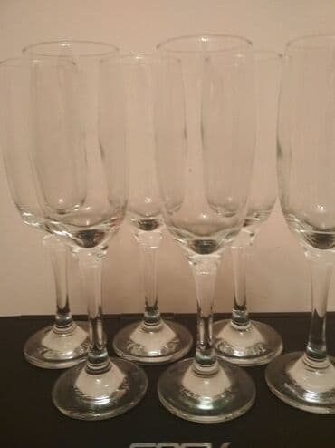 Новые стеклянные фужеры "Pasabahce" Турция, на высокой ножке, 6 штук
