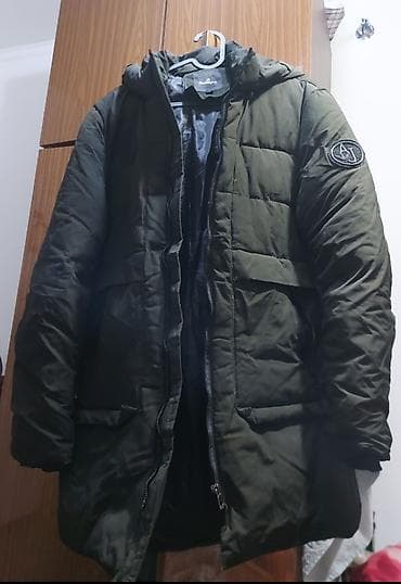 Шымдар: Хорошее состояние Зимняя мужская парка, цвет темно‑оливковый — 5