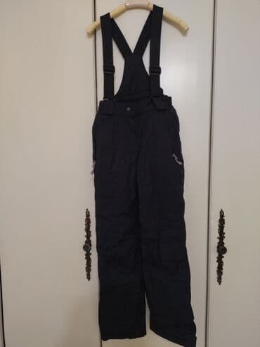 зимние спортивные штаны: Детский низ горнолыжный (на мальчика и на девочку) черный цвет — 1