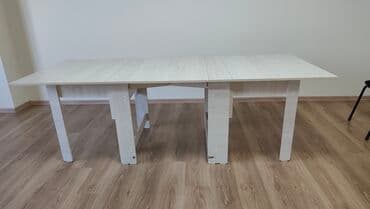 раздвижные столы трансформеры: Стол трансформер Для кухни, Раскладной стол, Длина, см: 3.5 см, цвет - Белый — 3