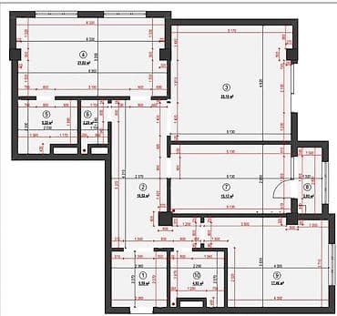 3: 3 комнаты, 118 м², Асанбай мкр Элитка, 4 этаж, ПСО (под самоотделку) — 5