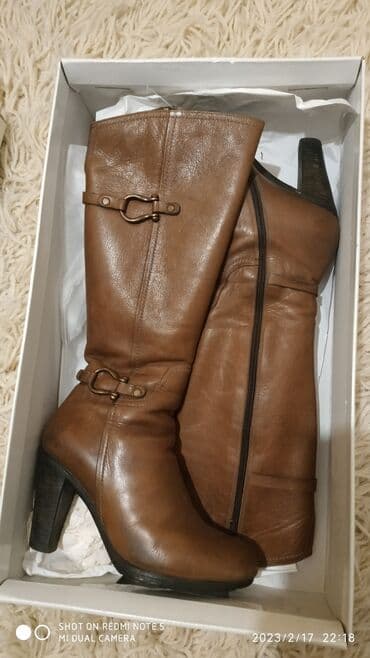 сапоги из натурального меха и кожи: Сапоги из натуральной кожи, еврозима, размер 37, еврозима, еатуральеый — 2