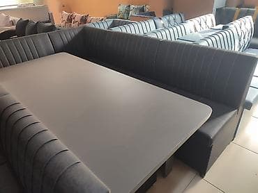 Кухонный мягкий уголок, Дерево, цвет - Серый