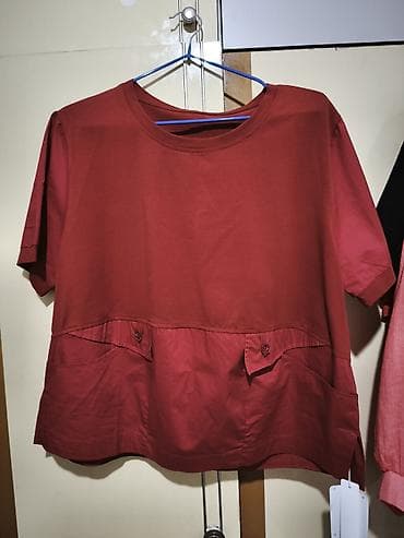 Футболка, Оверсайз, Трикотаж, Жаңы, 2XL — 2