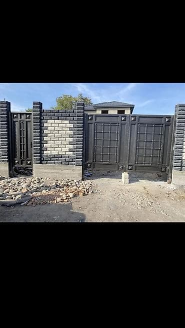 Ачылма дарбазалар: Стальные уличные ворота и калитки - Материал: сталь. - Тип — 7