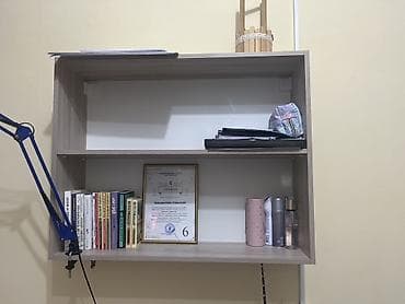 study table: Письменный стол с навесной полкой - Цвет/декор: светлый дуб/ясень — 4