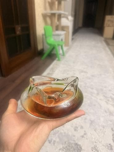 time try: Стеклянная пепельница/декоративная чаша из толстого хрусталья - — 2