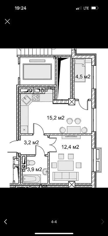 central park: 1 комната, 53 м², Элитка, 9 этаж, Готовая ПСО (под самоотделку) — 3