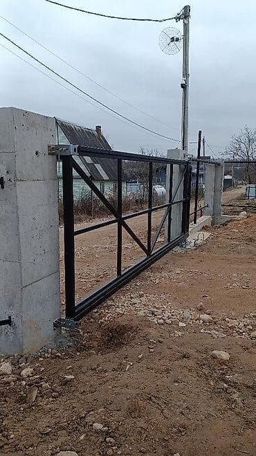 Откатные ворота: Стальные, Автоматические, Длина: 4 м, DoorHan, Консольная конструкция, Для частного дома, С калиткой, Оптом, Новый, Платная установка — 1