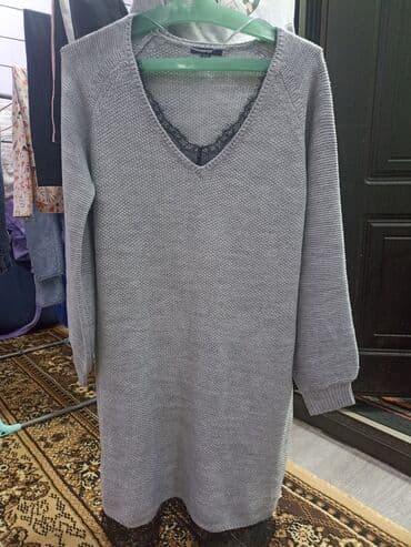 осеннее платье большого размера: Повседневное платье, США, Осень-весна, Длинная модель, Платье-свитер, M — 1