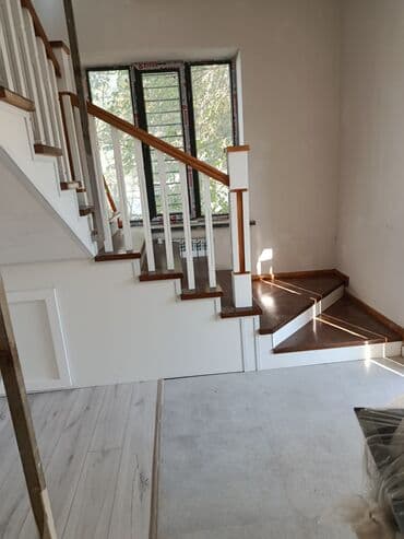 Дизайн, проектирование: Деревянная лестница Для дома, Форма лестницы: П-образная — 15