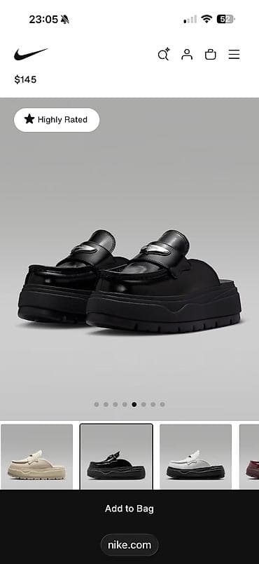 мюли: Лоферы, 36.5, Nike, Новый, цвет - Черный, Платная доставка, Самовывоз — 4