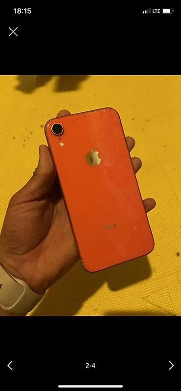 IPhone Xr, Б/у, 64 ГБ, Коралловый, 77 % — 2