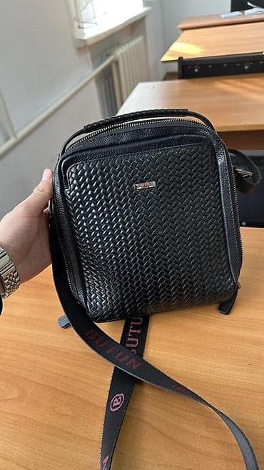 Другие комплектующие: Классическая сумка, Butun, Турция, Материал: Натуральная кожа, Регулируемый ремень, Мужские, Б/у — 3