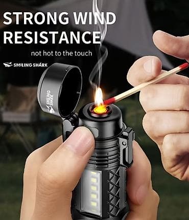 Набор Для похода: многофункциональный фонарь Smiling Shark + складной — 3