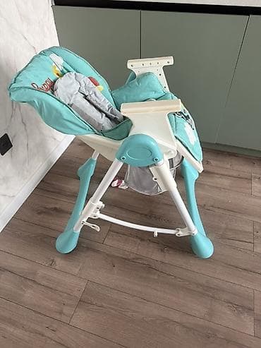 сатурн стульчик для кормления: Стульчик для кормления, Happy baby, Пластик, Трансформер, цвет - Голубой — 3