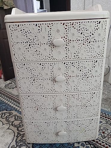 пластиковый комод для вещей: Комод для одежды, Без зеркала, Пластик, цвет - Бежевый — 2