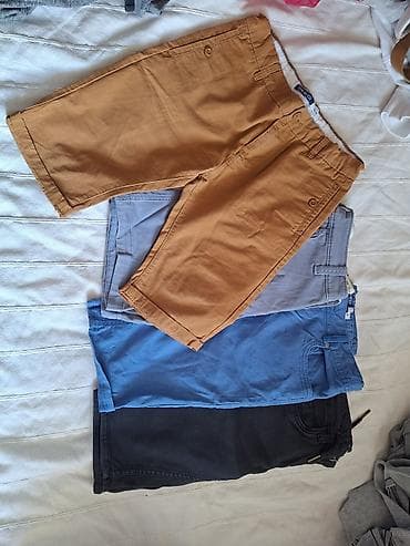 Детские шорты чинос, набор из 4 пар. - Цвета: горчичный, светло‑серый