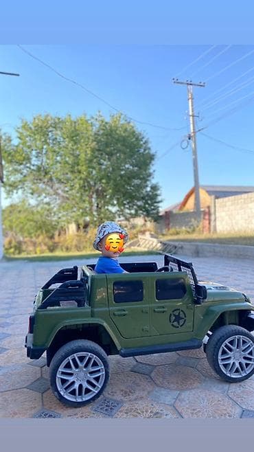 мектеп сумка: Детский электромобиль джип 4x4, стиль внедорожника - Кузов: зеленый — 3