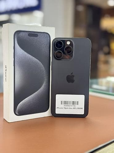 акб: IPhone 15 Pro Max, Б/у, 256 ГБ, Черный — 1