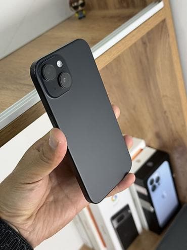 mi store: IPhone 15, Б/у, 256 ГБ, Черный, Защитное стекло, Чехол, 90 % — 1