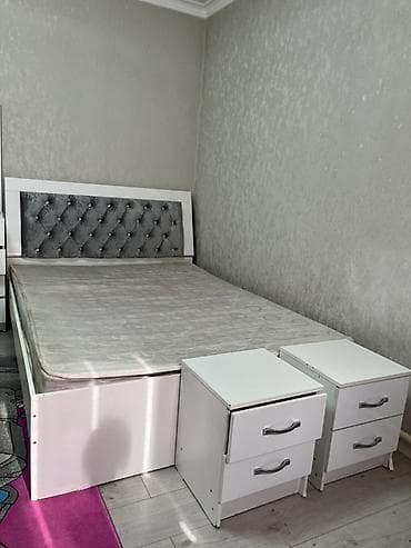 спальный гарнитур талас: Спальный гарнитур, Двуспальная кровать, цвет - Белый — 2