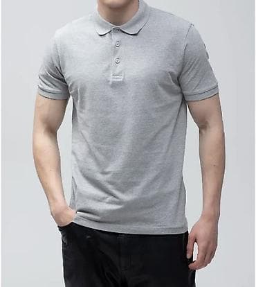 🔥 Серое поло Muscle Fit из Кореи / Размер XL (3XL) / Отлично сидит по — 2
