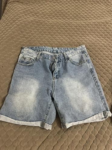 Джинсовые шорты классического кроя - Материал: плотный деним