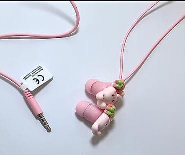 провод для наушников akg: Проводные вставные наушники с милым дизайном в розовом цвете — 1