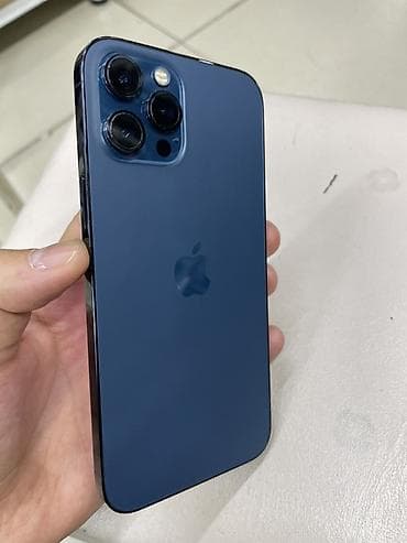 IPhone 12 Pro Max, Б/у, 256 ГБ, Pacific Blue, Защитное стекло, Чехол, 75 %