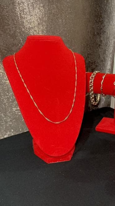 жемчуг колье: Золотые цепочки и кулон - Тонкие изящные цепочки из желтого золота — 3