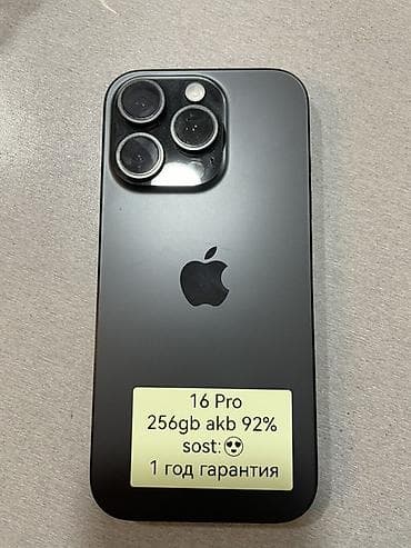 10 pro max: IPhone 16 Pro, 256 ГБ, Черный, Чехол, 92 % — 1