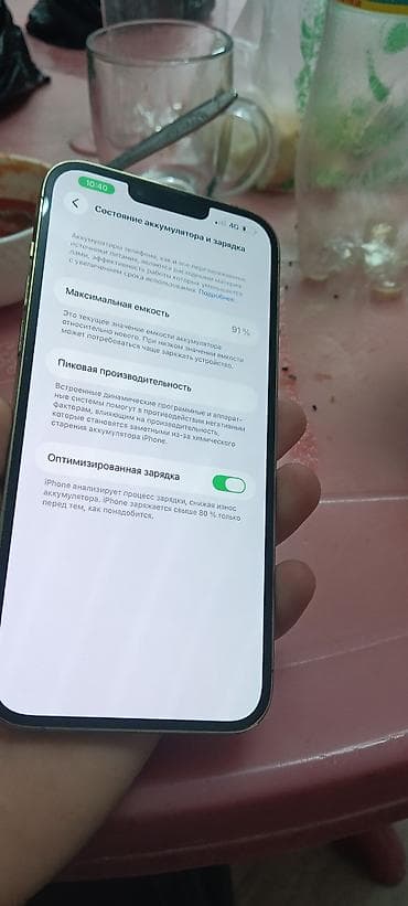 se 4: IPhone 13 Pro Max, Б/у, 512 ГБ, Серебристый, Защитное стекло, 91 % — 6